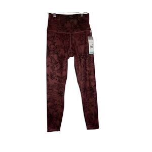 NWT Balance Collection Floral Leggings Small Oxblood High Rise Athletic Yoga